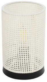CYLINDER 203-0184 Μοντέρνο Επιτραπέζιο Φωτιστικό Μονόφωτο 1 x E27 IP20 Μαύρη Βάση με Λευκό Διάτρητο Υφασμα-Μ14 x Π1 Globostar 203-0184 Λευκό