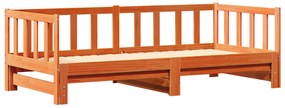 vidaXL κρεβάτι ημέρας  με κρεβάτι κάτω καφέ 180x200 εκ. Μασίφ ξύλο πεύκου
