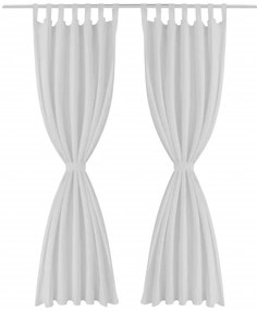 Κουρτίνες με Θηλιές 2 τεμ. Λευκές 140 x 225 εκ. από Microsatin - Λευκό