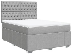 ΚΡΕΒΑΤΙ BOXSPRING ΜΕ ΣΤΡΩΜΑ ΑΝΟΙΧΤΟ ΓΚΡΙ 140X190 ΕΚ. ΥΦΑΣΜΑΤΙΝΟ 3291670