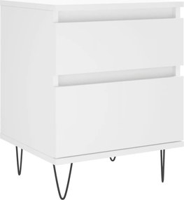 vidaXL Κομοδίνο Λευκό 40 x 35 x 50 εκ. από Επεξεργασμένο Ξύλο