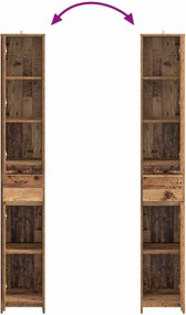 vidaXL Ντουλάπι Μπάνιου Παλαιωμένο ξύλο 30 x 33 x 190 εκ.