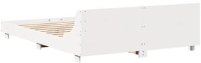 vidaXL Σκελετός Κρεβ. Χωρίς Στρώμα Λευκό 140x200 εκ Μασίφ Πεύκο