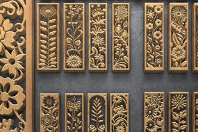 Intra απο ξύλο plywood 3mm-4mm πάχος - Κομψό σετ πάνελ λέιζερ με λουλούδια Δίασταση 3200x7200 cm INTRAFABR-124643481