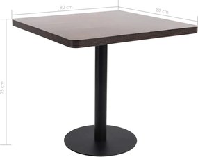 vidaXL Τραπέζι Bistro Σκούρο Καφέ 80 x 80 εκ. από MDF