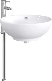 vidaXL Λεκάνη μπάνιου Χρωμέ 44 x 44 x 16 εκ. Μέταλλο