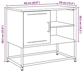 Έπιπλο Τηλεόρασης Μουσταρδί Κίτρινο 100,5x39x60,5εκ. από Ατσάλι - Κίτρινο