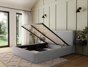 Επενδυμένο κρεβάτι Milora-Γκρι-140 x 200