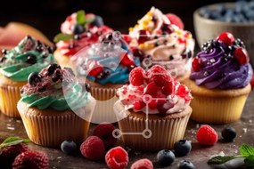 Intra Συλλεκτικό Ξύλινο Παζλ Plywood  4mm - Λαχταριστά cupcakes με διάφορες γεύσεις και γαρνιτούρες Σε Ξύλινο Κουτί - Διαστάσεις: 10x10 cm – 25 κομμάτια