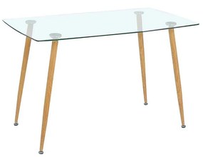 Τραπέζι ROBY Μέταλλο/Γυαλί Φυσικό/Clear 120x70x75cm