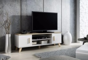 TV stand LOTTA 160 2D2K dimond white/lsonoma oak DIOMMI CAMA-LOTTA-RTV-160-2D2K-BI/DSO DIOMMI-60-19749