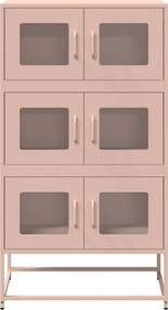 vidaXL Highboard Ροζ 68x39x123 cm Ατσάλι