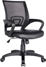 BF2101 Πολυθρόνα-Pro Γραφείου με Ανάκλιση, Μαύρο Mesh - PU Μαύρο   1τμχ