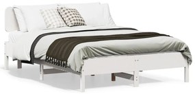 vidaXL Σκελετός Κρεβ. Χωρίς Στρώμα Λευκό 140x190 εκ Μασίφ Πεύκο