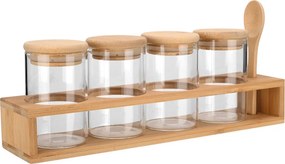 Βαζάκια Μπαχαρικών (Σετ 5τμχ) Σε Σταντ Estia Bamboo Essentials 01-28206