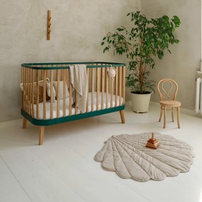 Βρεφικό Κρεβάτι  Bambi Mundo  Natural + Green 70×140cm  Luletto (Δώρο 10% έκπτωση στο Στρώμα)