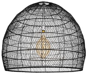 00966 GloboStar® GLOBOSTAR® MALIBU 00966 Boho Κρεμαστό Φωτιστικό Οροφής με Ντουί 1 x E27 AC 220-240V IP20 - Μαύρο - Μ100 x Π100 x Y86cm