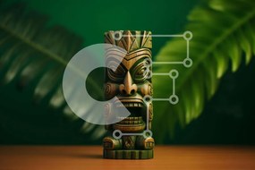 Intra Συλλεκτικό Ξύλινο Παζλ Plywood 4mm - Ξύλινη οθόνη Tiki Totem Σε Ξύλινο Κουτί - Διαστάσεις Puzzle: 10x10 cm – 25 κομμάτια