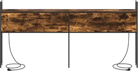 vidaXL Κεφαλάρι Αποθήκης με Σταθμό Φόρτισης Καπνιστή δρυς