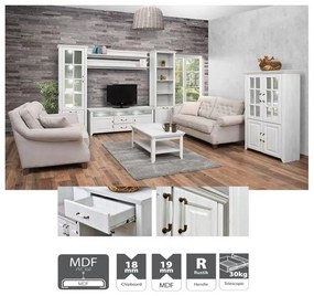 Βιτρίνα Ψηλή Rustic Λευκό 67x41x209 εκ.