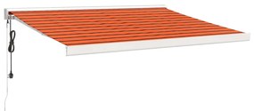 vidaXL Τέντα Πτυσσόμενη Πορτοκαλί / Καφέ 3 x 2,5 μ. Ύφασμα / Αλουμίνιο
