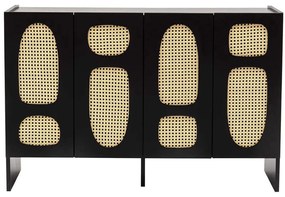 Μπουφές Simona 141HWR1117 120x40x80cm Black-Natural Μοριοσανίδα,Ξύλο
