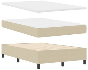 vidaXL Κρεβάτι σπαστής βάσης με Στρώμα & LED Φως Μπεζ 120x200 εκ. Ύφασμα βελόνα