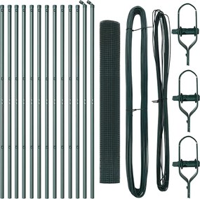 vidaXL Στύλος Περιφράξεων Πράσινο 25 x 1 μ (16 x 16 mm δίχτυ) Ατσάλι