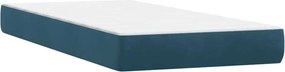 vidaXL Κρεβάτι Boxspring με Στρώμα Σκούρο Μπλε 80x220 εκ. Βελούδινο