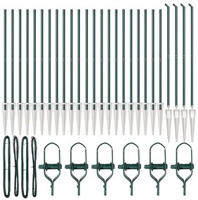 vidaXL Στύλος Περιφράξεων 26 pcs Ασημί 3.2 x 3.2 x 170 εκ Ατσάλι