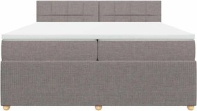vidaXL Κρεβάτι Boxspring με Στρώμα Taupe 200x200 εκ. Υφασμάτινο