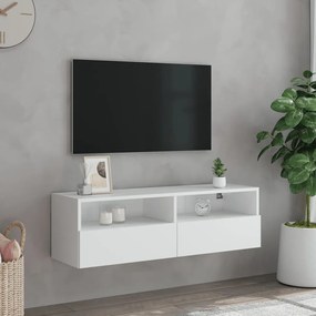 Έπιπλο Τοίχου Τηλεόρασης Λευκό 100 x 30 x 30 εκ. από Επεξ. Ξύλο - Λευκό