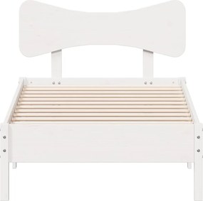 vidaXL Σκελετός Κρεβ. Χωρίς Στρώμα Λευκό 75x190 εκ Μασίφ Πεύκο