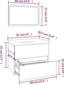 vidaXL Σετ Επίπλων Μπάνιου Γκρι Sonoma Επεξεργασμένο Ξύλο
