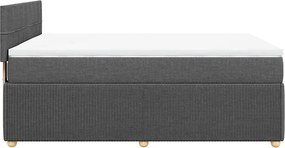 vidaXL Κρεβάτι Boxspring με Στρώμα Σκούρο Γκρι 160x200 εκ Υφασμάτινο