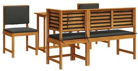 vidaXL Σετ Μπιστρό Κήπου 4 pcs Καφέ Μασίφ ξύλο ακακίας