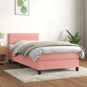 ΚΡΕΒΑΤΙ BOXSPRING ΜΕ ΣΤΡΩΜΑ ΡΟΖ 100X200 ΕΚ. ΒΕΛΟΥΔΙΝΟ 3141352