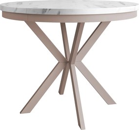 Τραπέζι Edder 120 επεκτεινόμενο-Λευκό Μάρμαρο-Cashmere