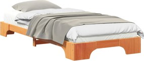 vidaXL Σκελετός Κρεβατιού Καφέ 90 x 220 cm Στερεά ξυλεία πεύκου