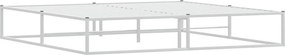 vidaXL Πλαίσιο κρεβατιού χωρίς στρώμα Λευκό 200x200 cm Μεταλλικό
