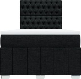 vidaXL Κρεβάτι Boxspring με Στρώμα Μαύρο 120x200 εκ. Υφασμάτινο