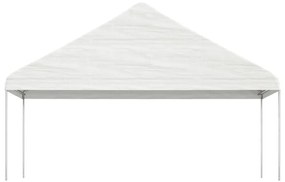 Κιόσκι με Τέντα Λευκό 13,38 x 5,88 x 3,75 μ. από Πολυαιθυλένιο - Λευκό