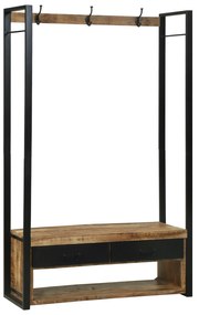 vidaXL Ράφι Ρούχων με γάντζους και ράφια 110x40x185 εκ. Μασίφ ξύλο μάνγκο