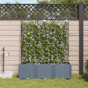 vidaXL Γλάστρες Κήπου 1 τεμ Ανοιχτό γκρι 120 x 40 x 142 cm Πλαστικό