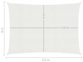 vidaXL Πανί Σκίασης Λευκό 2 x 2,5 μ. από HDPE 160 γρ./μ²
