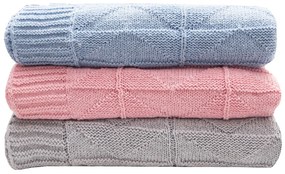 Κουβέρτα Πλεκτή Αγκαλιάς 70x90 Νόλαν Ροζ Viopros