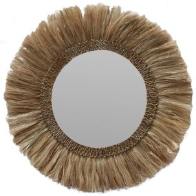 ΚΑΘΡΕΠΤΗΣ ΣΤΡΟΓΓΥΛΟΣ ΜΕ ΠΛΑΙΣΙΟ ΑΠΟ ΑΜΠΑΚΑ ΣΕ ΧΡΩΜΑ ΦΥΣΙΚΟ Φ90x4,5x90Yεκ. HM7730