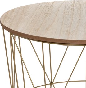 Τραπέζι σαλονιού Kumi pakoworld oak-χρυσό Φ41x40εκ