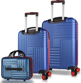Stewehome Σετ 3 τεμαχίων βαλίτσες μεσαίου μεγέθους καμπίνας και τσαντάκι μακιγιάζ από ABS