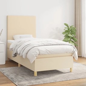 ΚΡΕΒΑΤΙ BOXSPRING ΜΕ ΣΤΡΩΜΑ ΚΡΕΜ 90X200 ΕΚ.ΥΦΑΣΜΑΤΙΝΟ 3142150